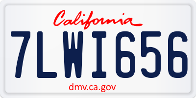 CA license plate 7LWI656