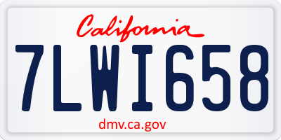 CA license plate 7LWI658