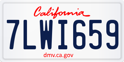 CA license plate 7LWI659