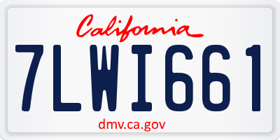 CA license plate 7LWI661