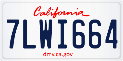 CA license plate 7LWI664