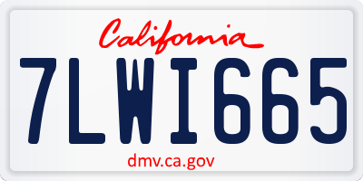 CA license plate 7LWI665