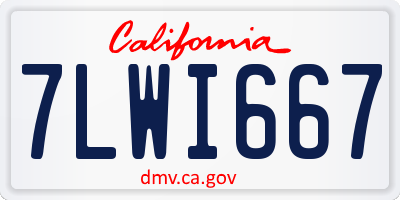 CA license plate 7LWI667