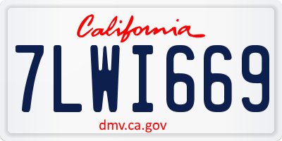 CA license plate 7LWI669