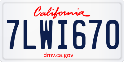 CA license plate 7LWI670
