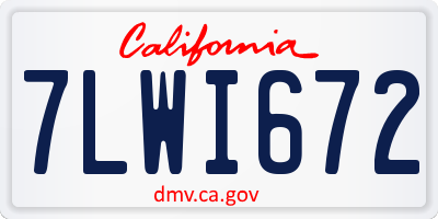 CA license plate 7LWI672