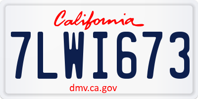 CA license plate 7LWI673