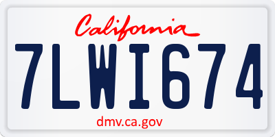 CA license plate 7LWI674