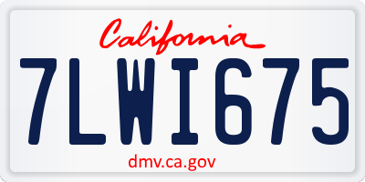 CA license plate 7LWI675