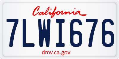 CA license plate 7LWI676