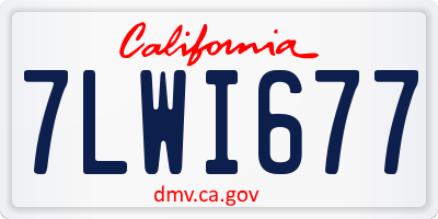 CA license plate 7LWI677