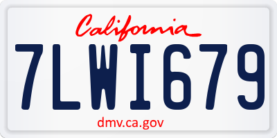 CA license plate 7LWI679