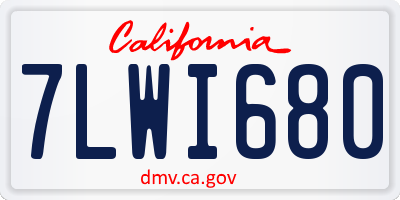 CA license plate 7LWI680