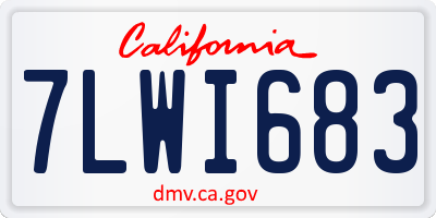 CA license plate 7LWI683