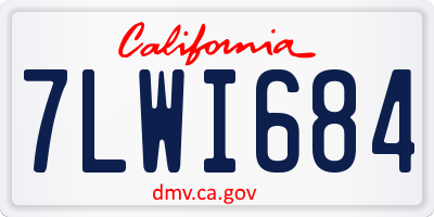CA license plate 7LWI684