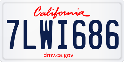 CA license plate 7LWI686