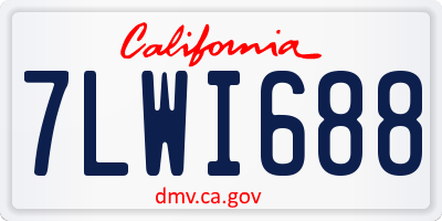 CA license plate 7LWI688