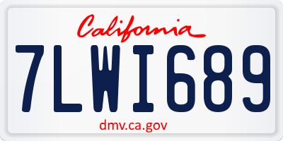 CA license plate 7LWI689