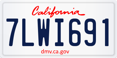 CA license plate 7LWI691