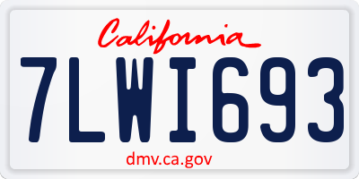 CA license plate 7LWI693