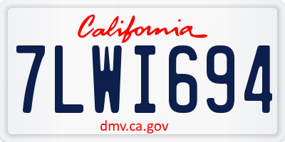 CA license plate 7LWI694