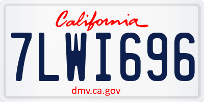 CA license plate 7LWI696