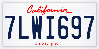 CA license plate 7LWI697