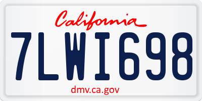 CA license plate 7LWI698