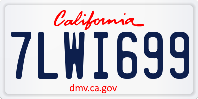 CA license plate 7LWI699