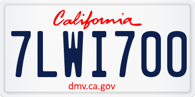 CA license plate 7LWI700
