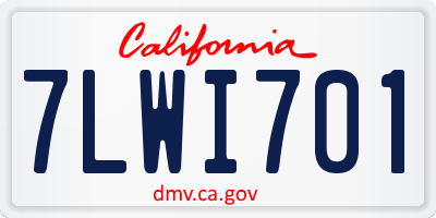 CA license plate 7LWI701