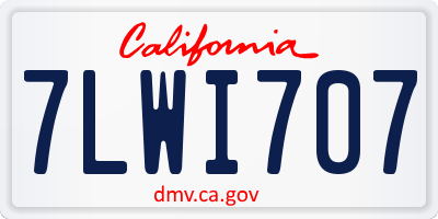 CA license plate 7LWI707