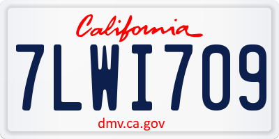 CA license plate 7LWI709