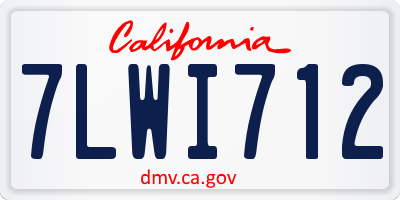 CA license plate 7LWI712