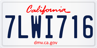 CA license plate 7LWI716