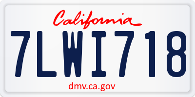 CA license plate 7LWI718