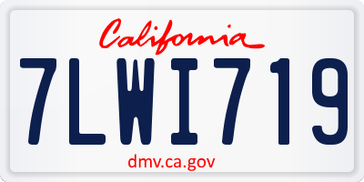 CA license plate 7LWI719