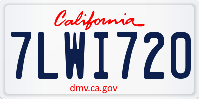 CA license plate 7LWI720
