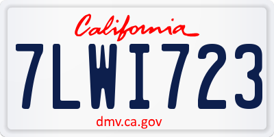 CA license plate 7LWI723