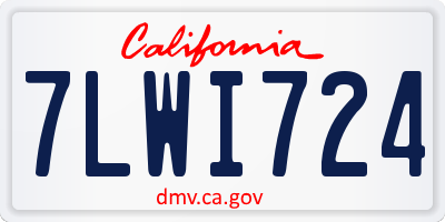 CA license plate 7LWI724