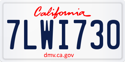 CA license plate 7LWI730