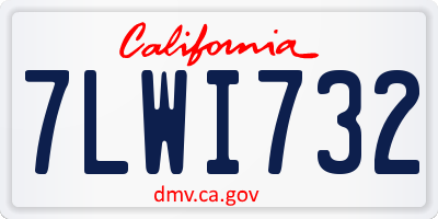 CA license plate 7LWI732