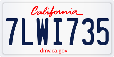 CA license plate 7LWI735