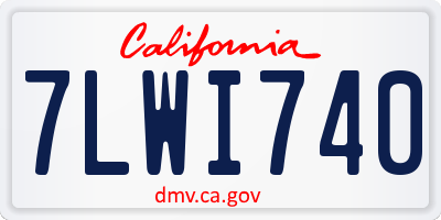 CA license plate 7LWI740