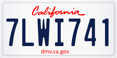 CA license plate 7LWI741