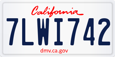 CA license plate 7LWI742