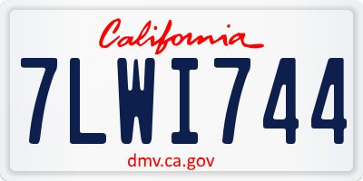 CA license plate 7LWI744