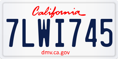 CA license plate 7LWI745
