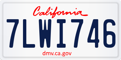 CA license plate 7LWI746