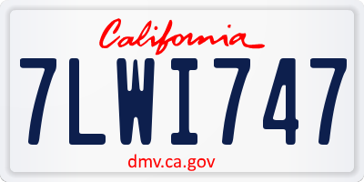 CA license plate 7LWI747